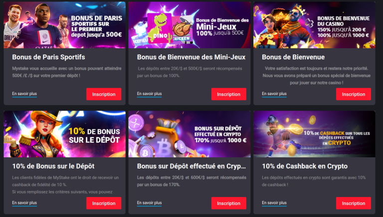 Bonussen en promoties - Mystake Casino